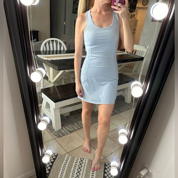 Sweaty Betty Sky Blue Power Activewear Dress With Built In Bike Shorts - Picture 2 of 14